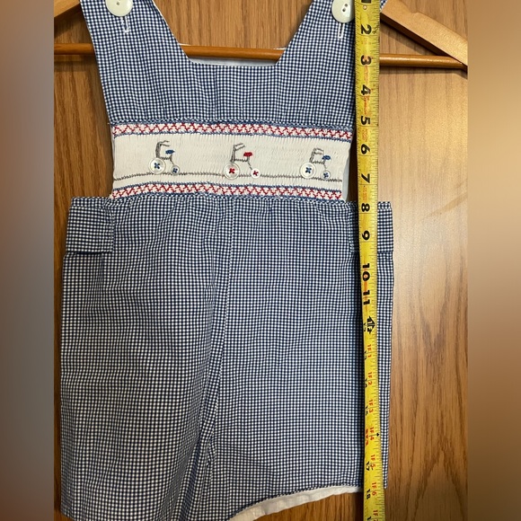 Vintage handmade blue gingham bicycle decal jon jon johnny - Picture 8 of 9